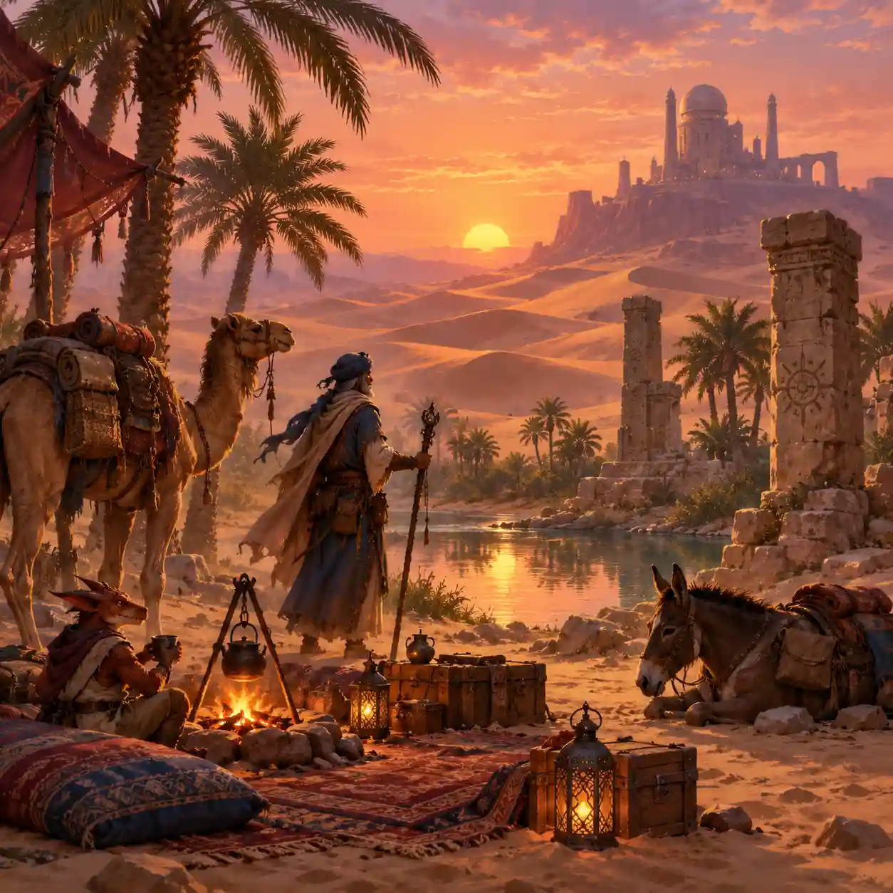 Fantasy landscape showing varied weather and terrain for climate worldbuilding