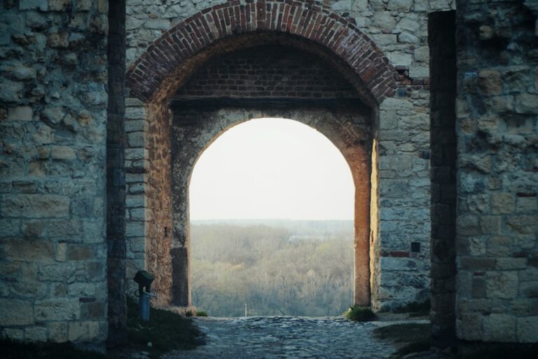 Ancient stone gateway with an arched entrance