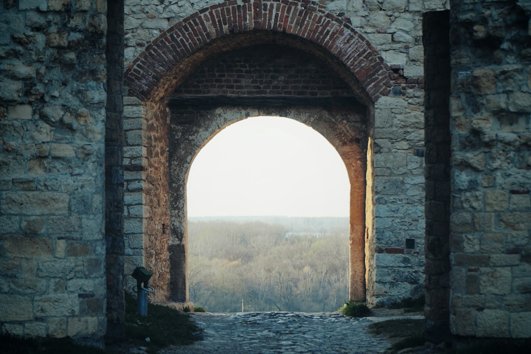 Ancient stone gateway with an arched entrance