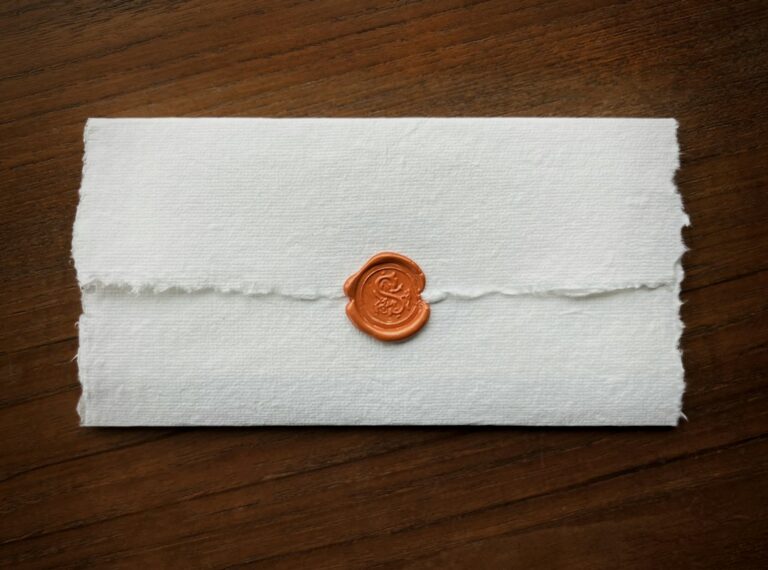 Wax stamp and paper representing sealed courier letters