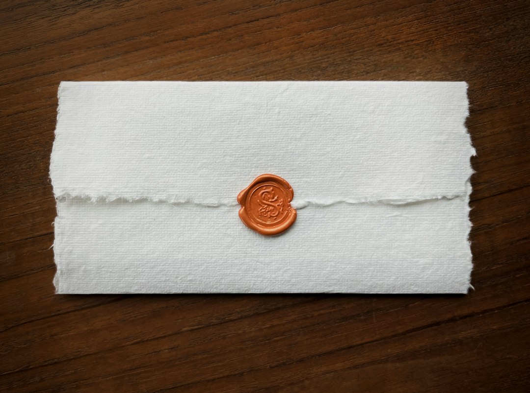 Wax stamp and paper representing sealed courier letters